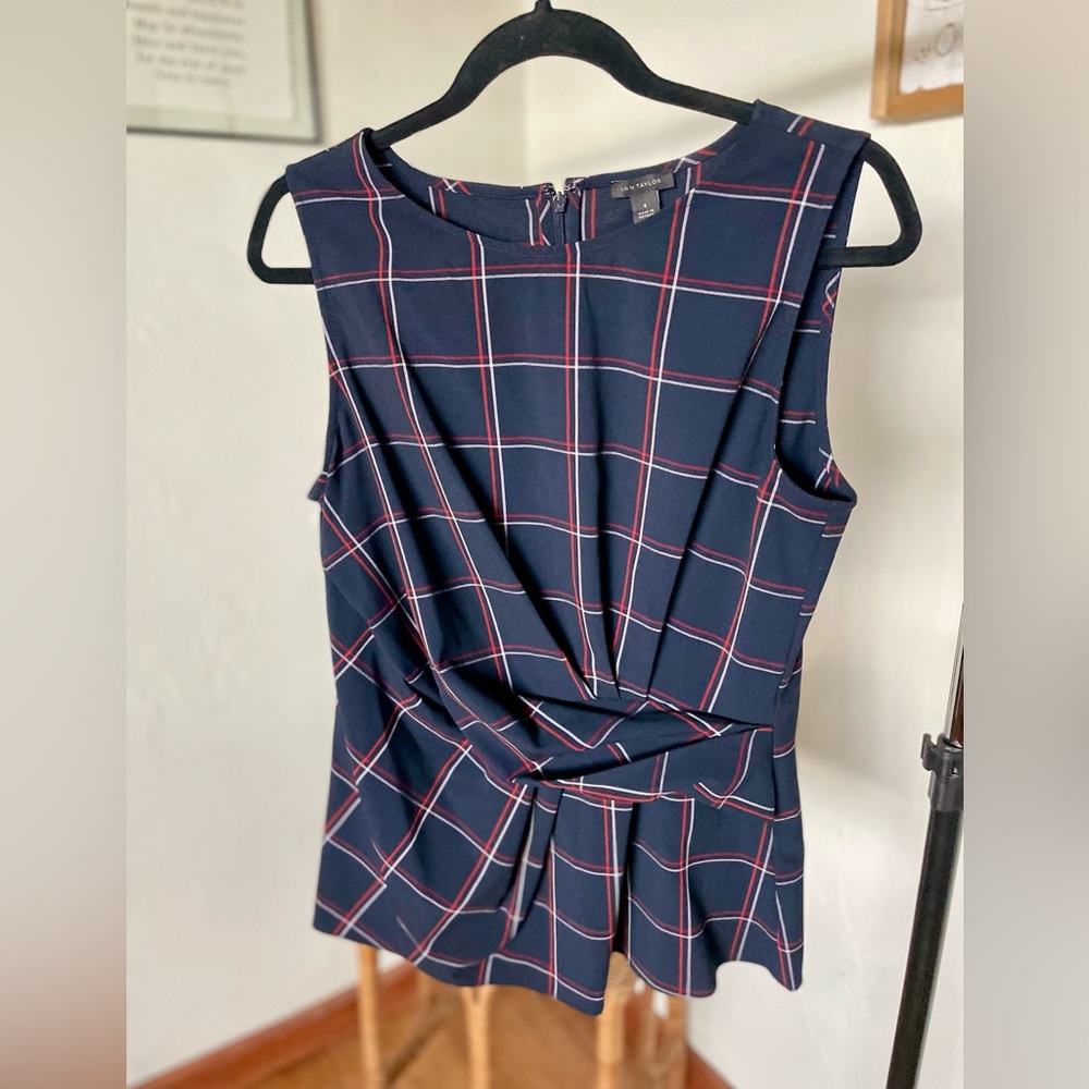 Ann Taylor Plaid Top